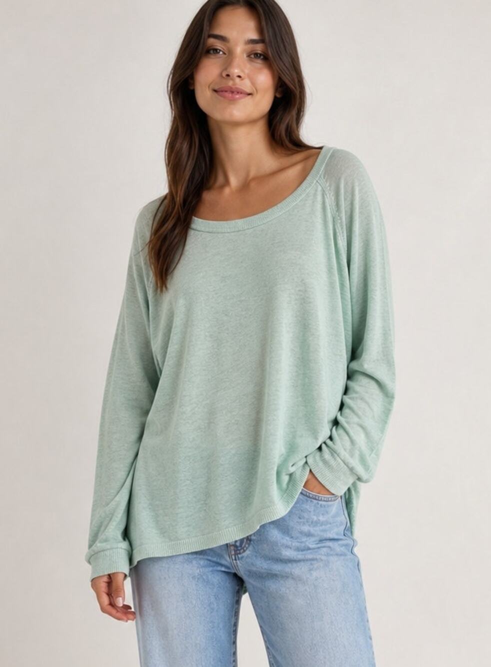 Gap Sweater Women's Large Mint Green Summer Lightweight Raglan sleeve Cotton
